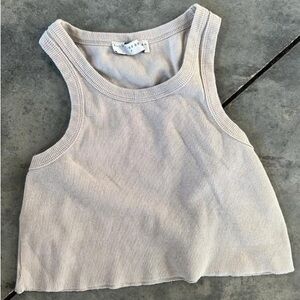 All things golden beige ribbed crop tank
